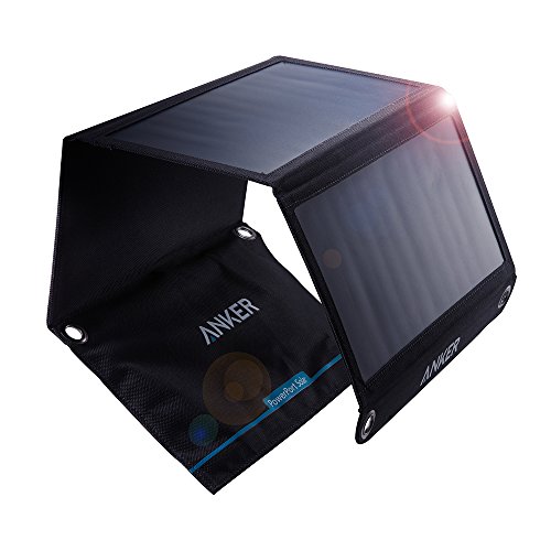 Anker PowerPort Solar Ladegerät 21W 2-Port, USB Solarladegerät für iPhone 7 / 7s / 6s / 6, iPad Air 2 / Mini 3, Galaxy S7 / S6 / S6 Edge und Tablet, Kamera usw.